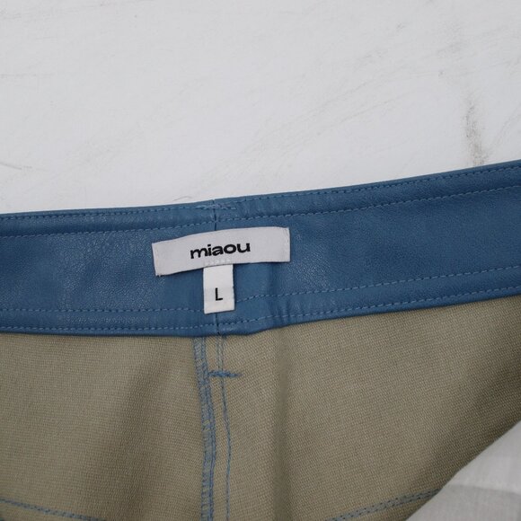 Miaou Pants Womens Large Vegan Leather Ankle Straight Leg High Rise Flat Front - Picture 11 of 11